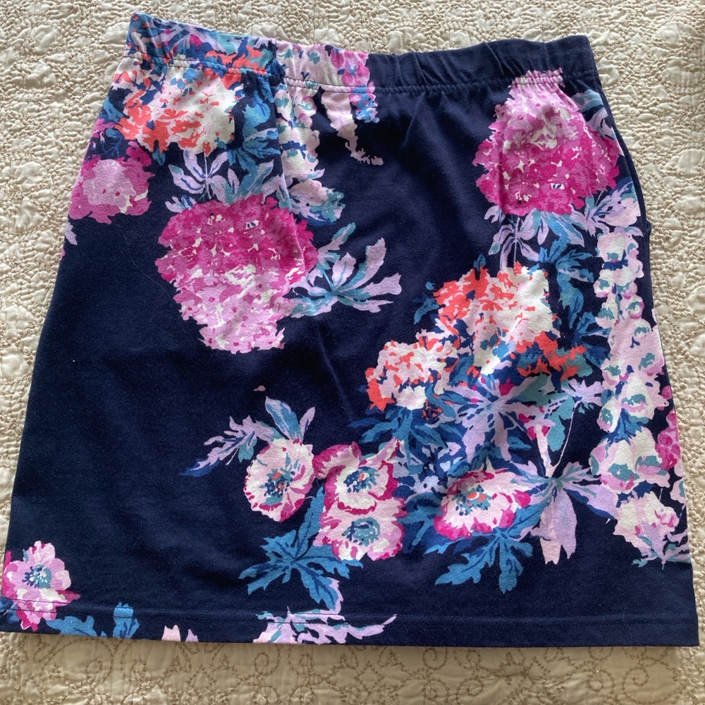 Joules Portia Navy Blue Floral Knit Pencil Skirt